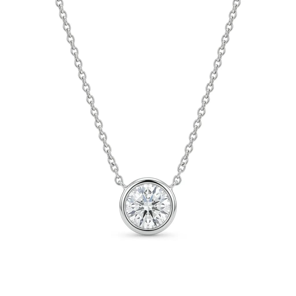 Round Bezel Diamond Solitaire Pendant alternate view