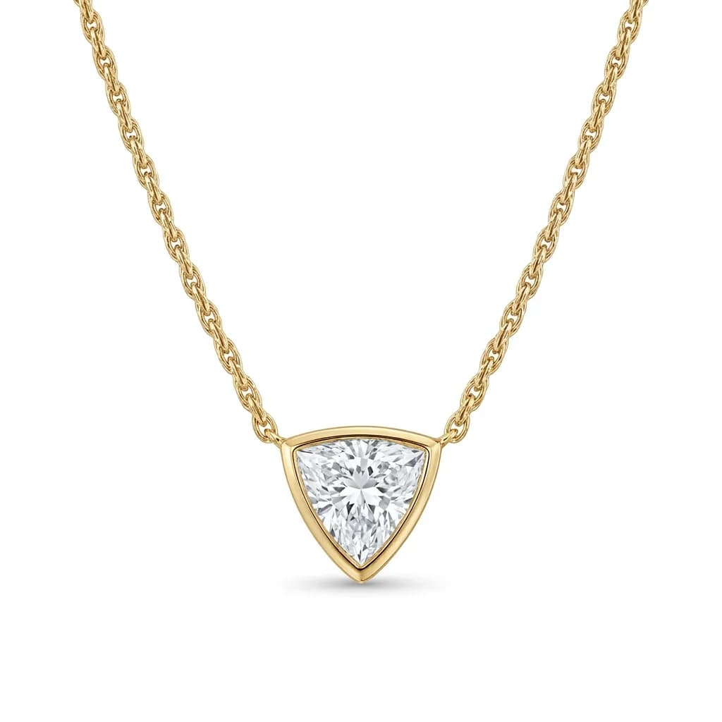 Trillion Bezel Diamond Solitaire Pendant