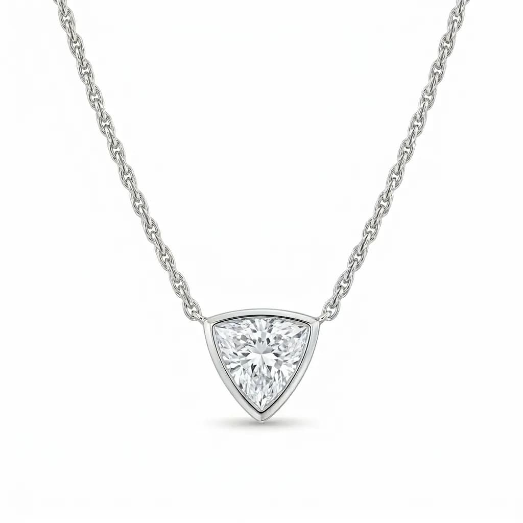 Trillion Bezel Diamond Solitaire Pendant alternate view