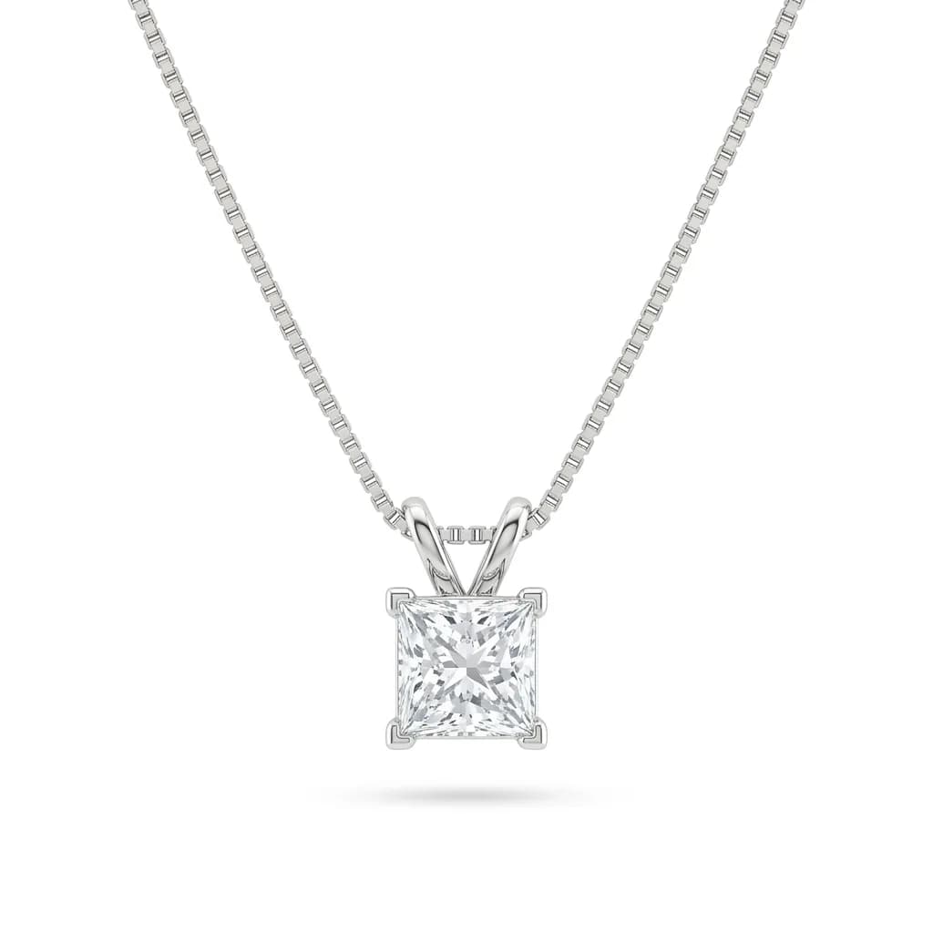 Classic Princess Cut Diamond Pendant alternate view