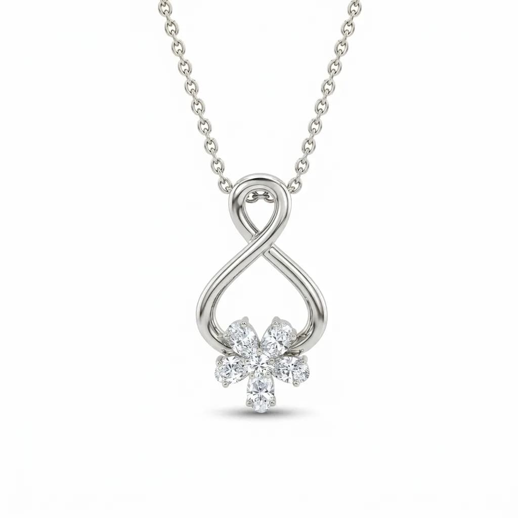 Infinity Floral Diamond Pendant alternate view