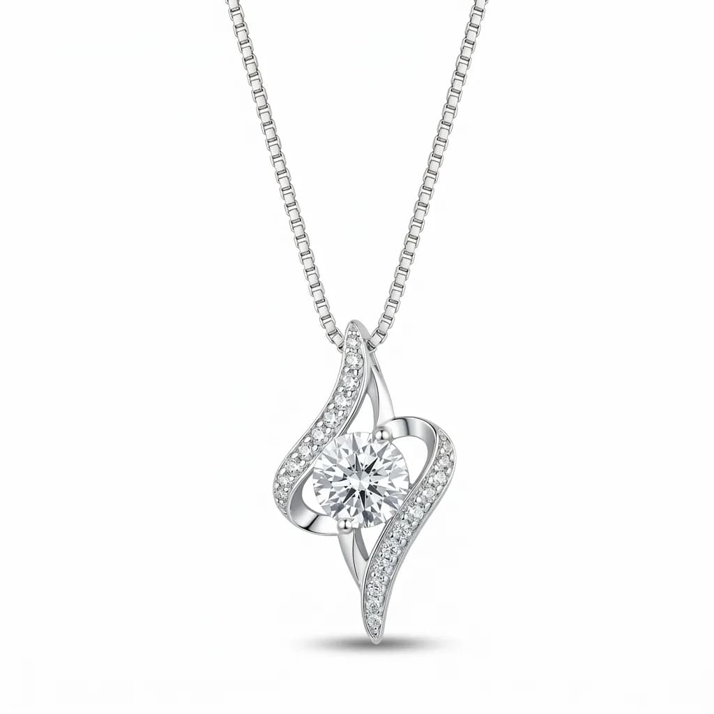 Twisted Infinity Diamond Pendant alternate view