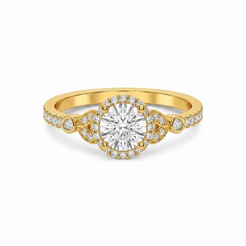 Vintage Round Halo Ring