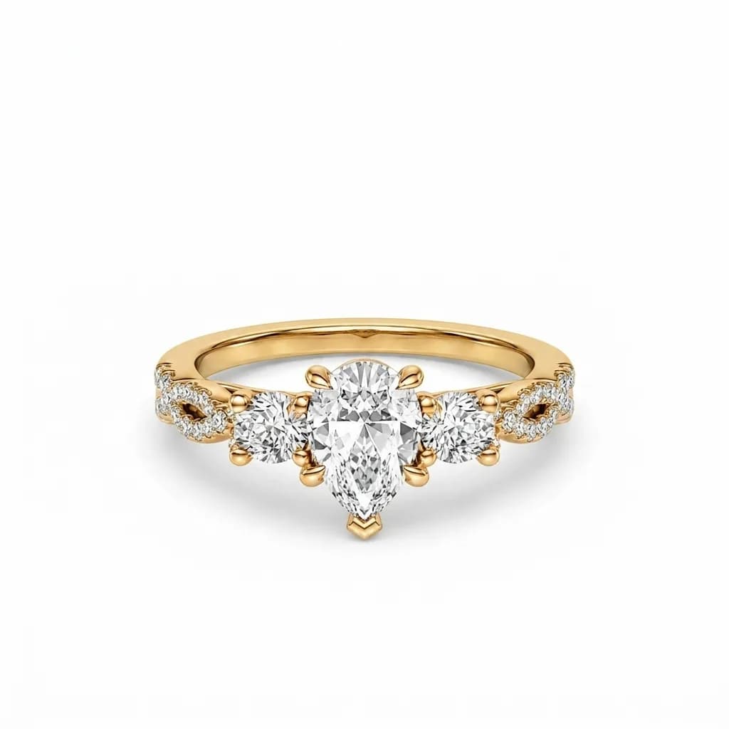 Majestic Pear Trilogy Ring