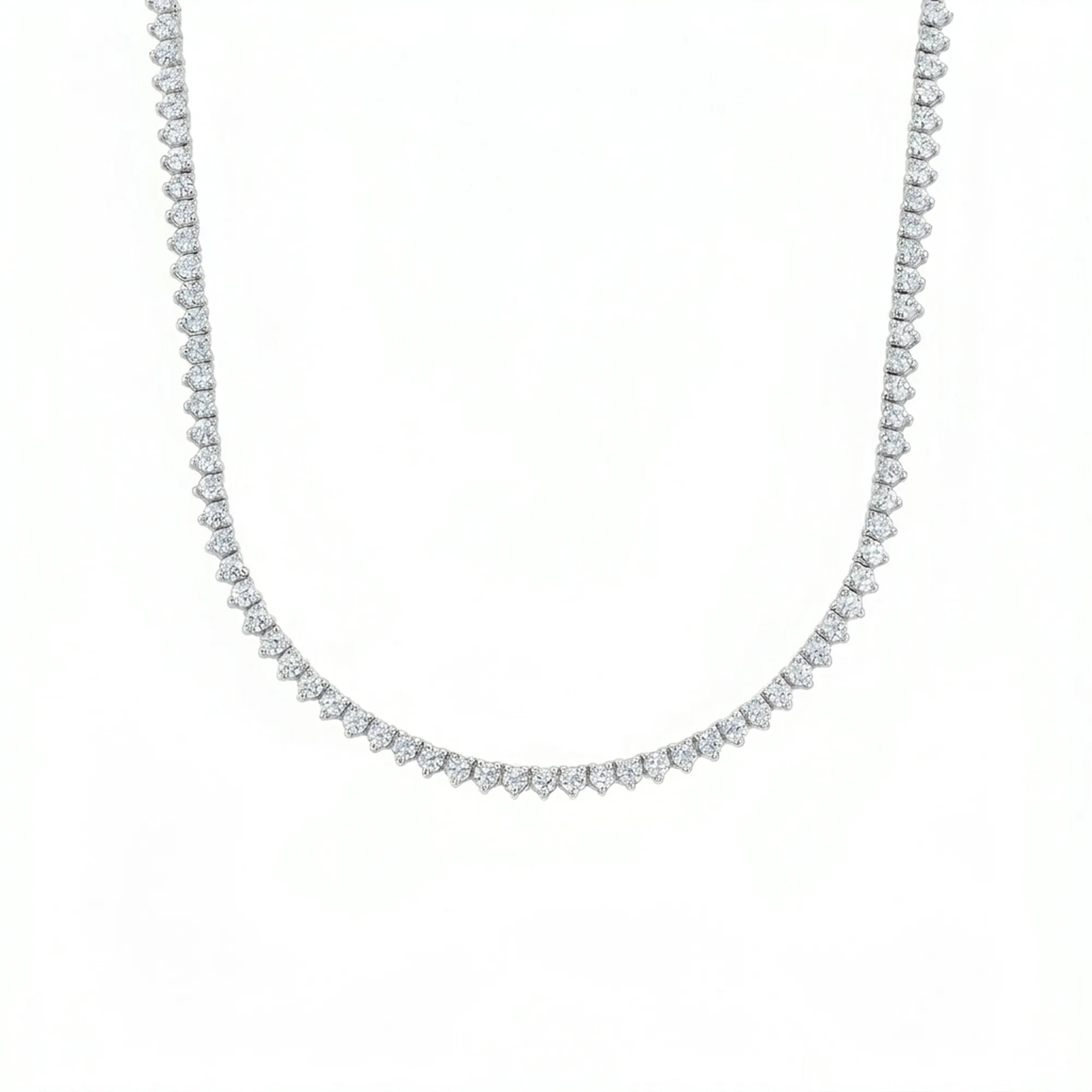 Three-Prong Classic Diamond Tennis Necklace alternate view