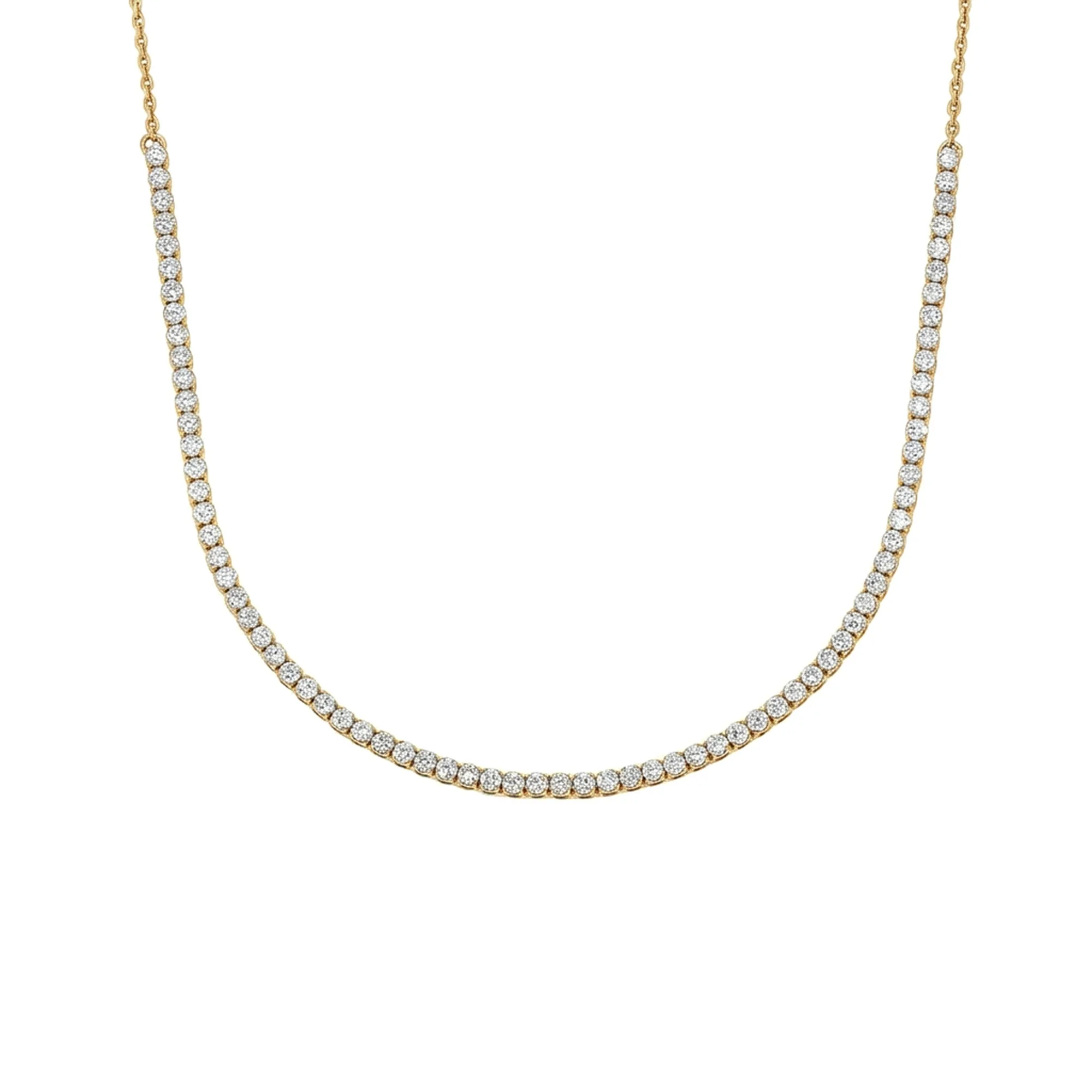 Classic Prong-Set Partial Diamond Tennis Necklace
