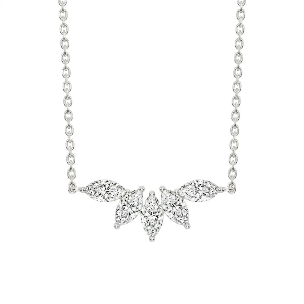 Vintage-Inspired Five-Stone Marquise Diamond Fashion Necklace alternate view