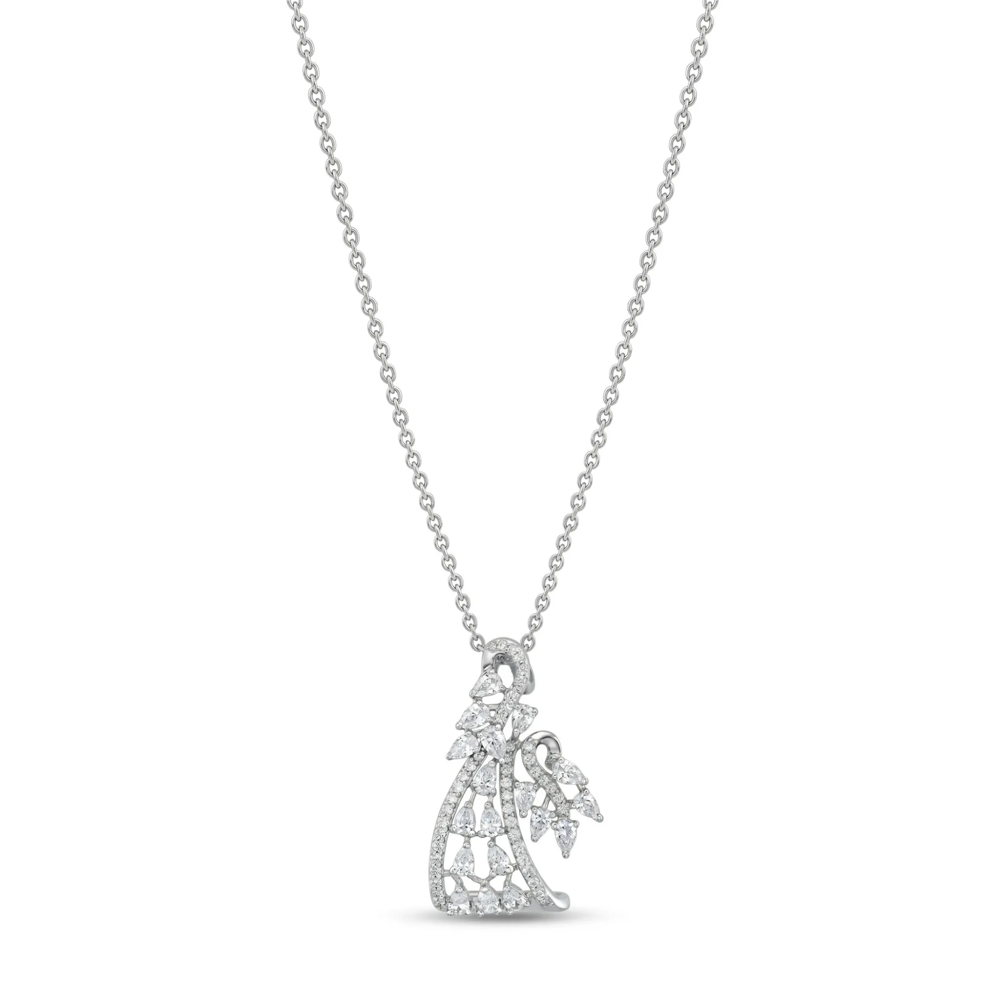Cascading Diamond Leaf Pendant alternate view