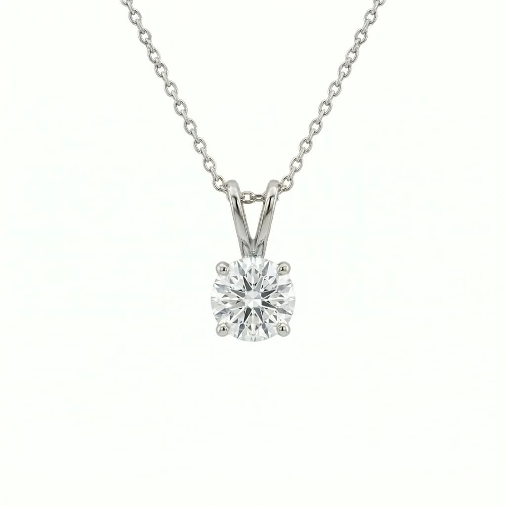 Round Diamond Four Prong Pendant alternate view