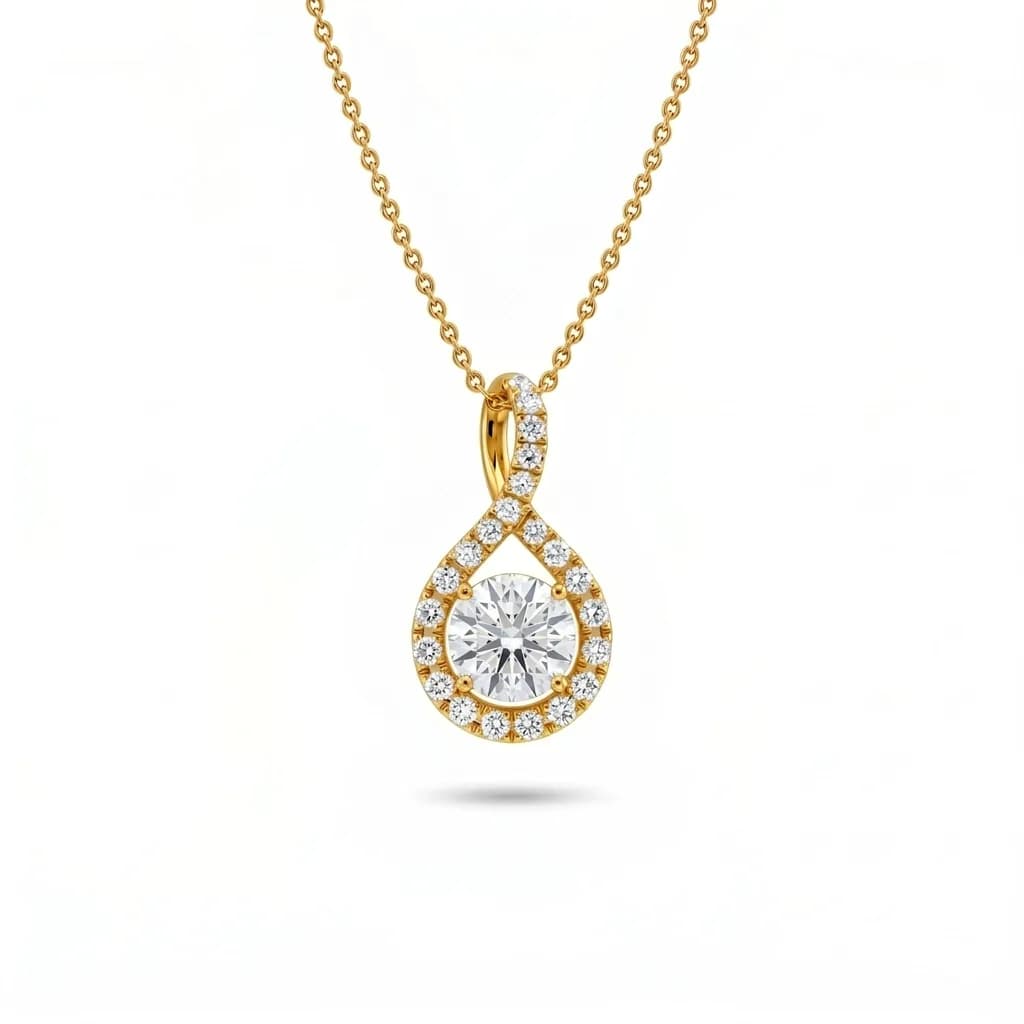 Twisted Teardrop Diamond Pendant