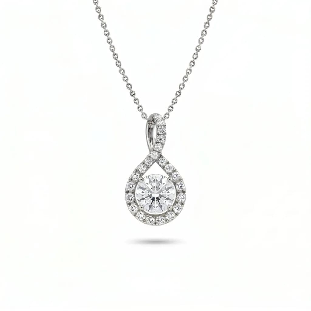 Twisted Teardrop Diamond Pendant alternate view