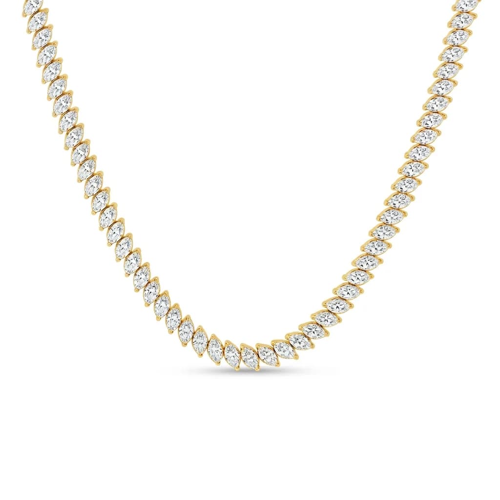 Marquise Cut Lab Diamond Eternity Tennis Necklace