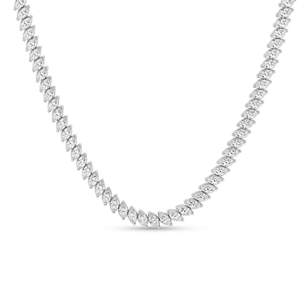 Marquise Cut Lab Diamond Eternity Tennis Necklace alternate view