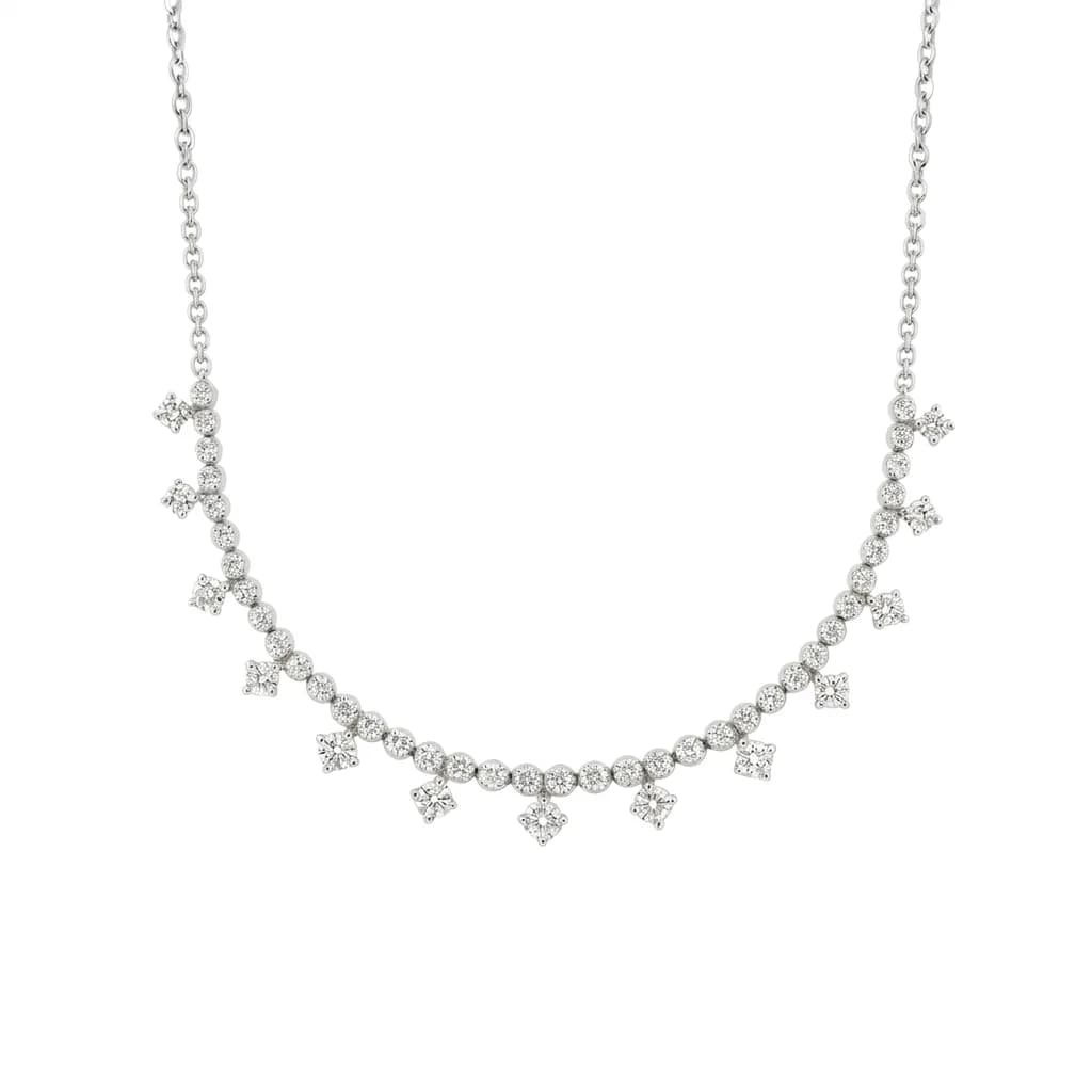 Cascading Round Diamond Charm Necklace alternate view