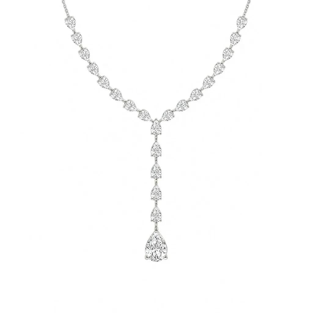 Luxury Pear Diamond Y Tennis Necklace alternate view