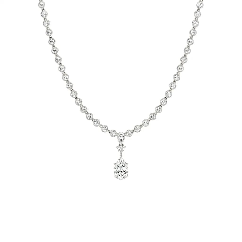 Heart Pear Bezel Tennis Necklace alternate view