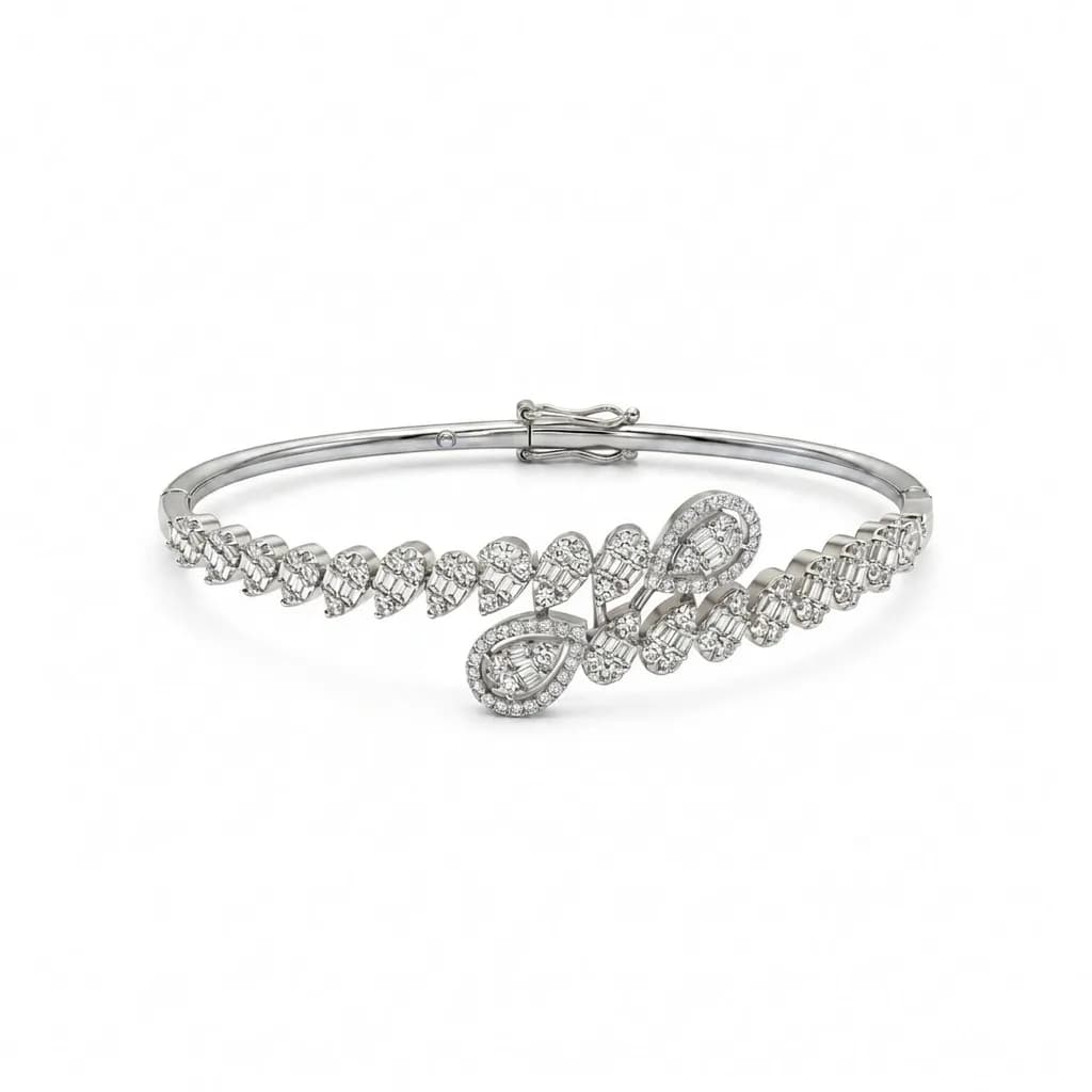 Elegant Cascading Diamond Bangle alternate view