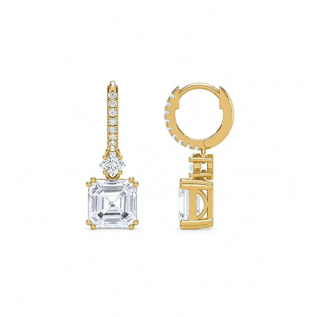 Asscher Princess Drop Huggies