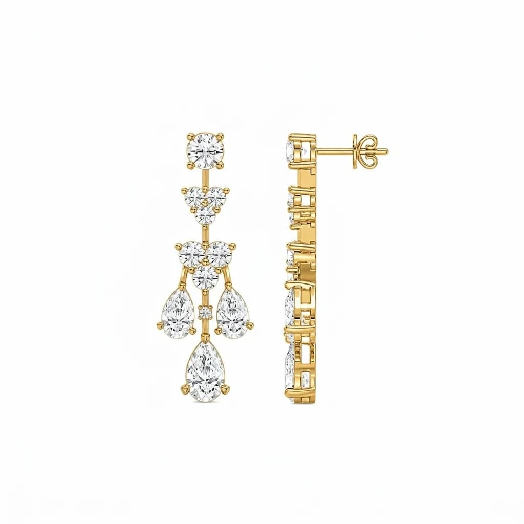 Cascading Pear Diamond Dangles
