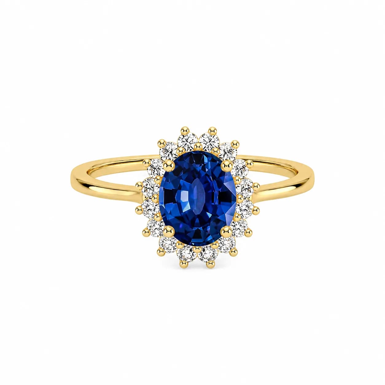 Brilliant Oval Solitaire Halo Ring