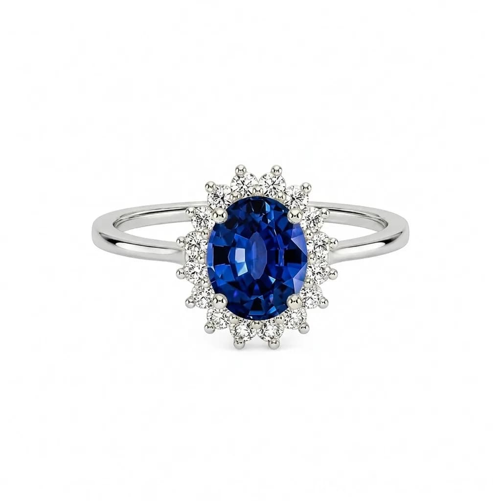 Brilliant Oval Solitaire Halo Ring alternate view